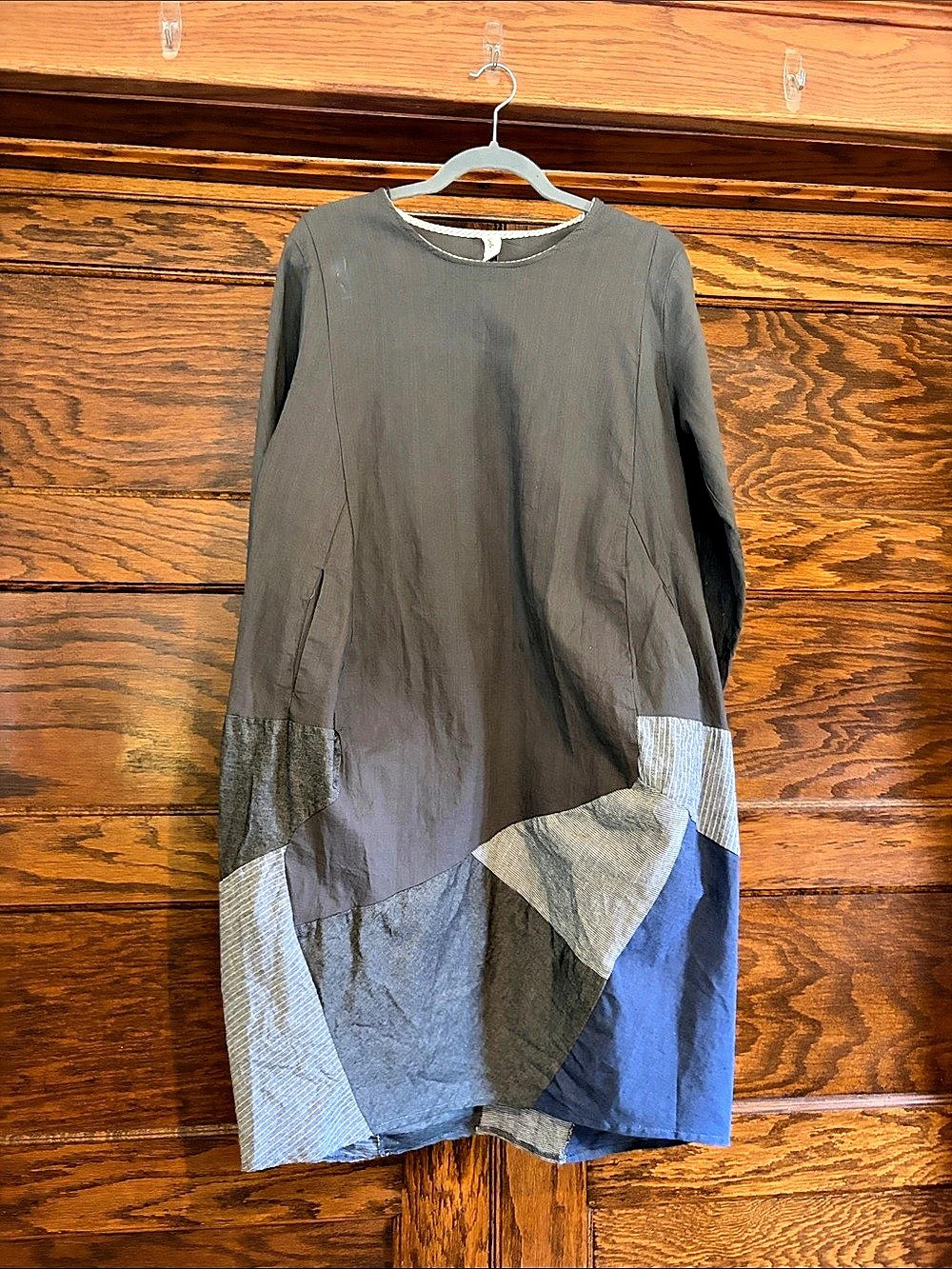 Women's Color Block Cotton Midi Dress